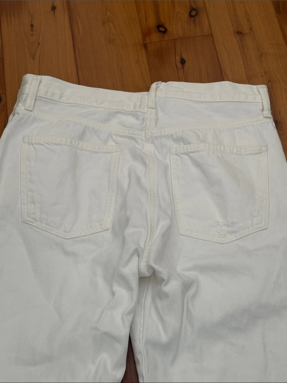 Agolde White High-Rise criss cross Denim Jeans